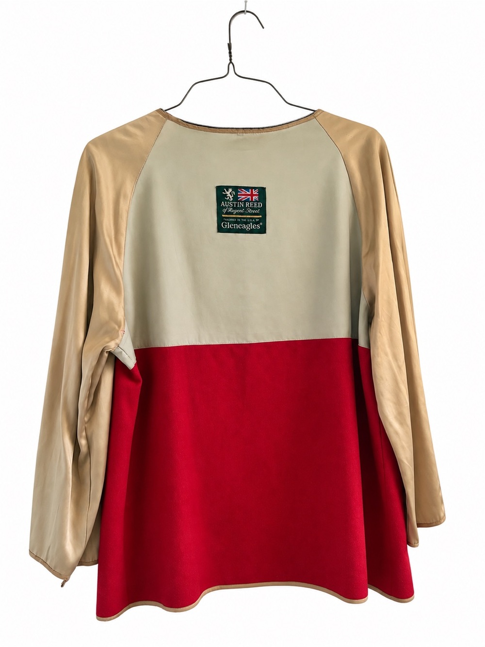 Vintage 70s Austin Reed Red and Beige Colorblock Jacket